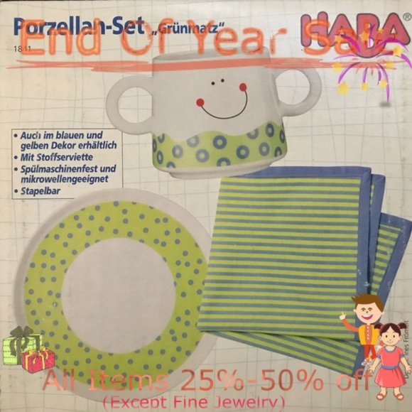 Haba Other - NIB Porcelain Set “Green Smile”1841 retired design